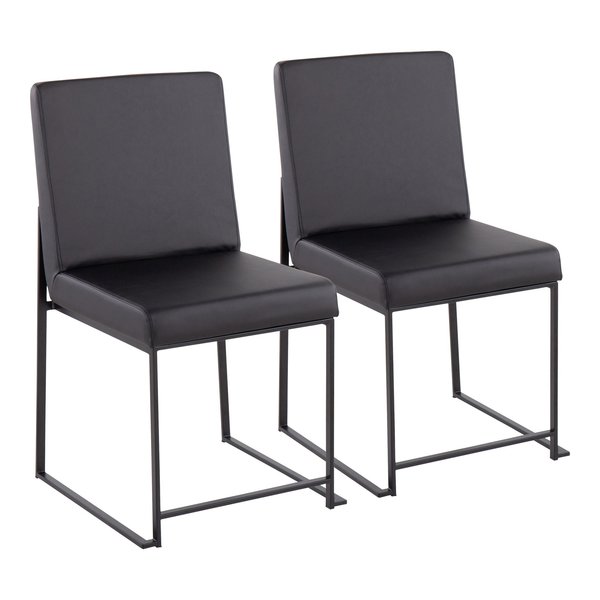 Lumisource High Back Fuji Dining Chair - Set of 2 PR DC-HBFUJI BKBK2